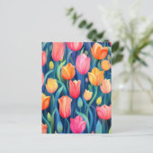 Tulips Floral Pattern Briefkaart (Staand voorkant)