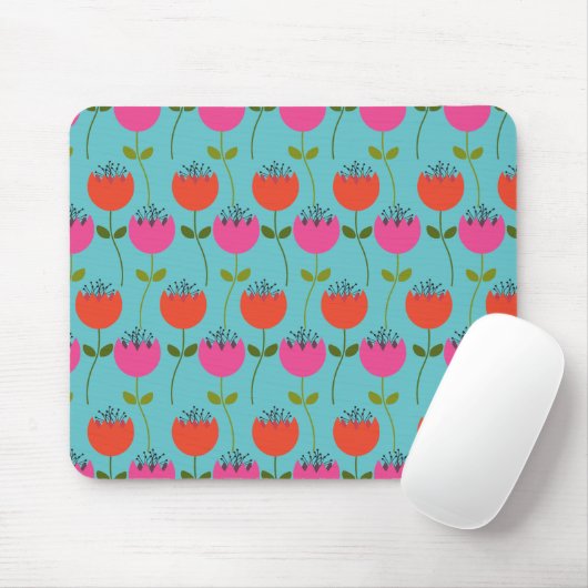 Tulips Floral Pattern Muismat (Met muis)
