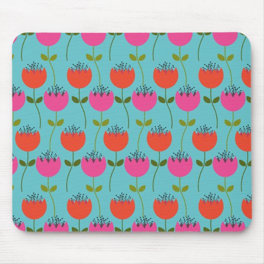 Tulips Floral Pattern Muismat (Voorkant)