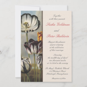 Tulips Floral Wedding Invitation Kaart