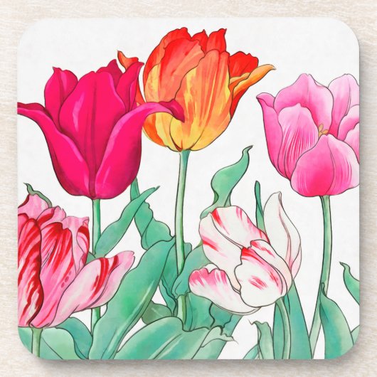 Tulips Garden Bier Onderzetter (Voorkant)