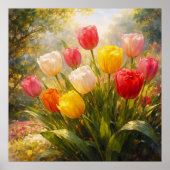 Tulips Garden - Painterly Style Art Poster (Voorkant)