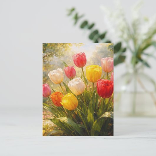 Tulips Garden - Painterly Style Briefkaart (Staand voorkant)