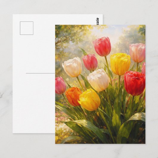 Tulips Garden - Painterly Style Briefkaart (Voorkant / Achterkant)