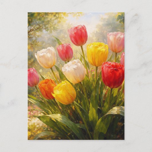 Tulips Garden - Painterly Style Briefkaart (Voorkant)