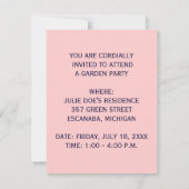 TULIPS ~ GARDEN PARTY GARDEN CLUB INVITATIONS! KAART (Achterkant)