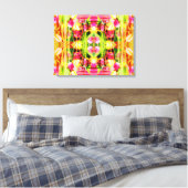 TULIPS - gekleurde Tulpen van fractaalkunst - Canvas Afdruk (Insitu (Slaapkamer))