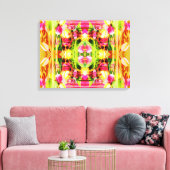 TULIPS - gekleurde Tulpen van fractaalkunst - Canvas Afdruk (Insitu (Woonkamer))