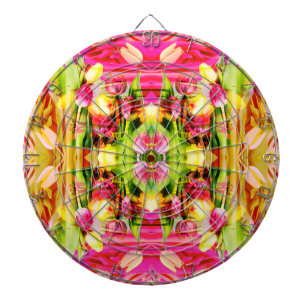 TULIPS - gekleurde Tulpen van fractaalkunst - Dartbord