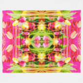 TULIPS - gekleurde Tulpen van fractaalkunst - Fleece Deken (Voorkant (Horizontaal))