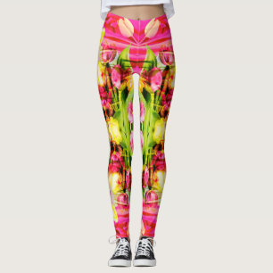 TULIPS - gekleurde Tulpen van fractaalkunst - Leggings