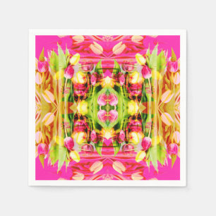 TULIPS - gekleurde Tulpen van fractaalkunst - Servet
