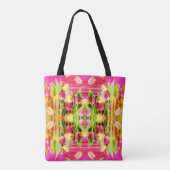 TULIPS - gekleurde Tulpen van fractaalkunst - Tote Bag (Achterkant)