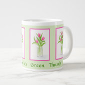 Tulips Handpainted Watercolor PERSONALIZE Gardener Grote Koffiekop (Voorkant rechts)