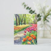Tulips in The Park Briefkaart (Staand voorkant)