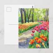 Tulips in The Park Briefkaart (Voorkant / Achterkant)