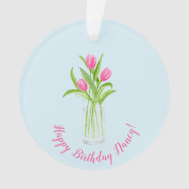 Tulips in Water Handpainted Watercolor Floral Ornament