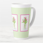 Tulips in Water Handpainted Watercolor  Latte Mok (Rechterhoek)