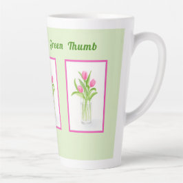Tulips in Water Handpainted Watercolor PERSONALIZE Latte Mok