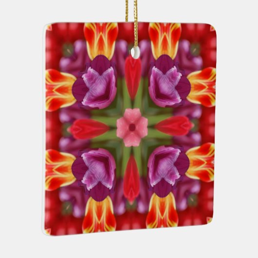 Tulips Kaleidoscope Keramisch Ornament (Rechts)
