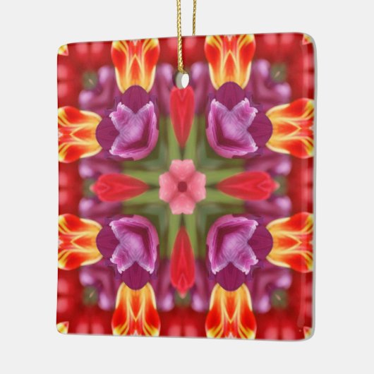 Tulips Kaleidoscope Keramisch Ornament (Links)