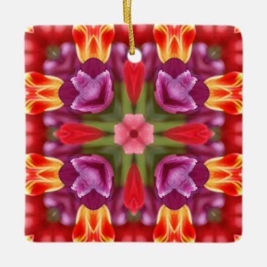 Tulips Kaleidoscope Keramisch Ornament (Voorkant)