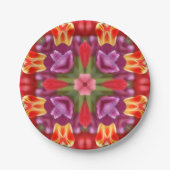 Tulips Kaleidoscope Papieren Bordje (Voorkant)