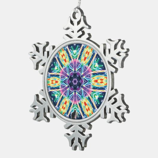 Tulips Kaleidoscope Snowflake Ornament (Rechts)