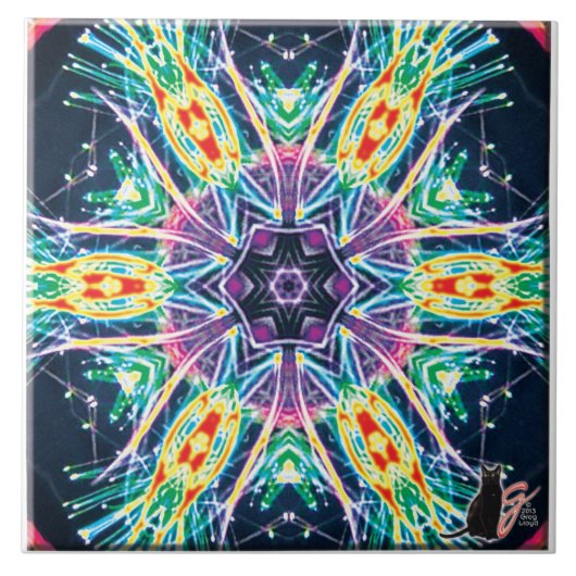 Tulips Kaleidoscope Tegel Tegeltje (Voorkant)