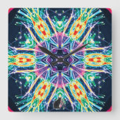 Tulips Kaleidoscope Vierkante Klok (Voorkant)