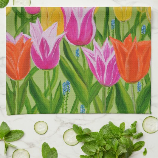 Tulips kitchen Towel  Theedoek (Gevouwen)