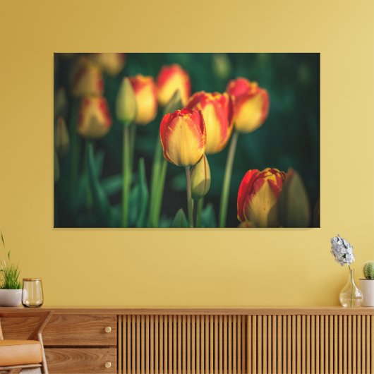 Tulips met tapijdoek canvas afdruk (Insitu (Woonkamer))