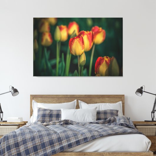 Tulips met tapijdoek canvas afdruk (Insitu (Slaapkamer))