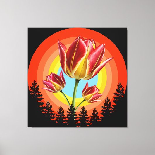 tulips nature botanical plant  canvas afdruk (Voorkant)
