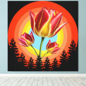 tulips nature botanical plant  canvas afdruk (Insitu (Houten vloer))