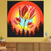 tulips nature botanical plant  canvas afdruk (Insitu (Woonkamer))