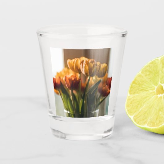 Tulips Orange Flowers Shot Glas (Voorkant)