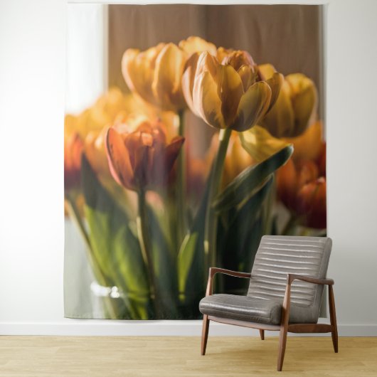 Tulips Orange Flowers Wandkleed (In situ)