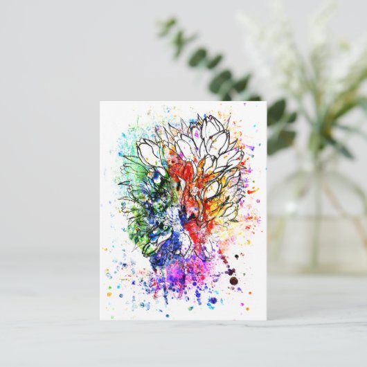 Tulips Pencil Sketch Briefkaart (Staand voorkant)