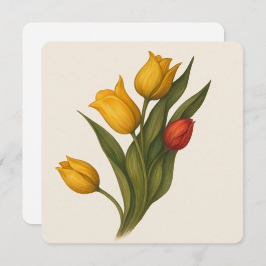 Tulips Square, Plum & Blush, Elegant Floral Thank Bedankkaart (Voorkant / Achterkant)