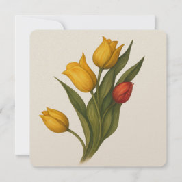 Tulips Square, Plum & Blush, Elegant Floral Thank Bedankkaart