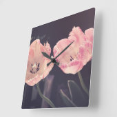 Tulips voor het opruimen van de koffie - Persoonli Vierkante Klok (Hoek)