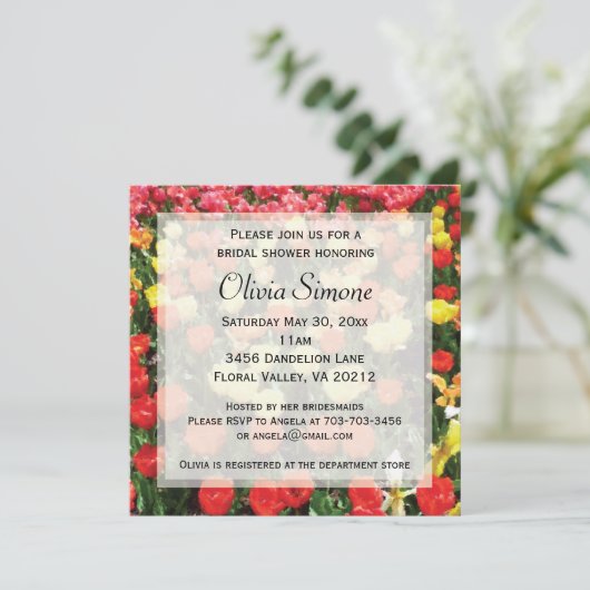 Tulips Weddenschap Bridal Shower Kaart (Staand voorkant)