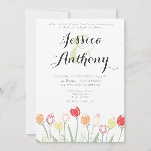 Tulips Weddenschap | Heldere kleuren Kaart (Voorkant)