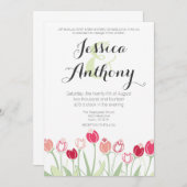 Tulips Weddenschap | Rode kleuren Kaart (Voorkant / Achterkant)