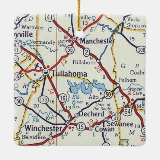 Tullahoma TN Keramisch Ornament (Achterkant)