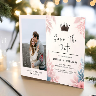 Tulle Regal Royal Glam Blush Roze Bruiloft Save The Date