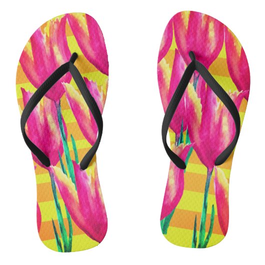 Tullips Strepen Slippers Teenslippers (Voetbed)
