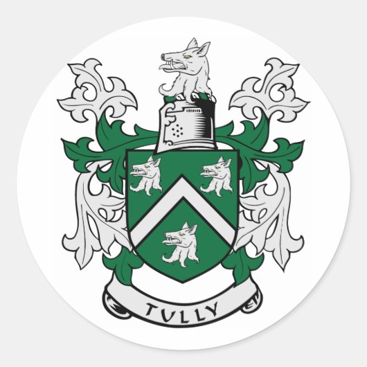 TULLY Coat of Arms Ronde Sticker (Voorkant)