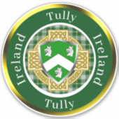 Tully Irish Shield/Celtic Cross Personalized Sticker (Voorkant)